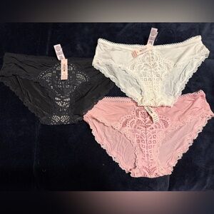 Victoria's Secret Dream Angels Hipkini Bundle - Black, Pink, White